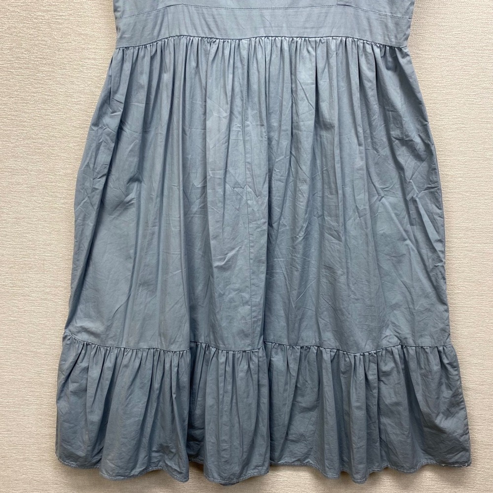 Umgee USA Women Blue Tiered Midi Dress Square Neck Sleeveless Cotton Blend Sz M - Picture 5 of 9